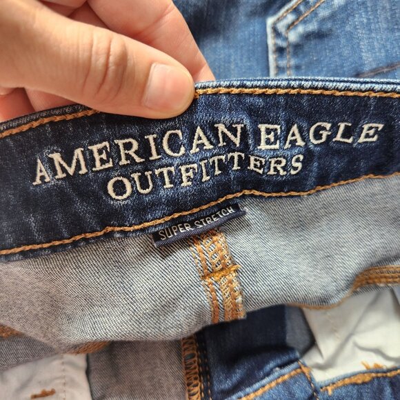 American Eagle Jeggings Medium Wash Denim Skinny Jeans Super Stretch 4 - Picture 7 of 12